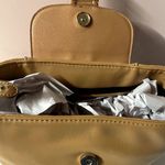 Francesca's Tan Whipstitch Trim Faux Leather Backpack GUC Brown Photo 11