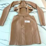 Herve Leger Ottoman Cutout Long Sleeve Dress Photo 2