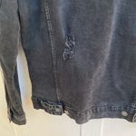Pull&Bear Women's Black Distressed Jean Jacket Size Large Trucker Boyfriend Photo 10