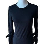 Michael Kors  Black Long Sleeve Blouse with Sleeve Bow Detail‎ Photo 0