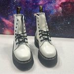 Dr. Martens  Jadon White Leather Platform Combat Boots Sz 37 EU/ US Women 6 Men 5 Photo 3
