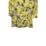 Loft Womens Dress Floral Stretch Long Sleeve Cuffed Mini Shift Boatneck Yellow 6 Photo 3
