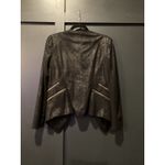 Cache  open front cardigan jacket duster Faux Suede Soft Motto Black Zipper 6 Photo 2