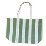 Sézane NWOT Sezane Los Angeles Green & White Stripe Canvas Tote Bag Photo 1