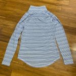 Under Armour Zinger Blue White Stripe Mock Neck Long Sleeve Athletic Top Shirt S Photo 4