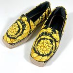 Versace NWB Barocco Print Espadrille 37.5EU in Nero Photo 13