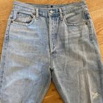 AGOLDE  - Riley Distressed Ripped  Jeans in Light Wash Blue Photo 1