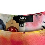 ABS Allen Schwartz ABS Mini Dress Floral Bodycon Colorful Stretch Boat Neck 3/4 Sleeve Womens XS Photo 6