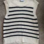 ZARA  Black and Cream Striped Sweater Vest Photo 0