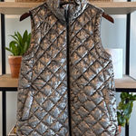 Athleta Whisper Metallic Velvet Insulated Quilted Vest Coffee House, XS Photo 0