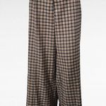 Cato Tan Coffee Plaid High Rise Wide Leg Trouser Pants Size 14 Photo 1