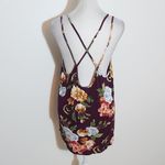 PaperMoon Burgundy Floral Tank Top NWT Size Medium Burgundy Floral Top Photo 5