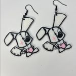 Spooky Bunny Skeleton Dangle Earrings – Halloween Cute & Creepy Pink Photo 2