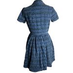 Buttons Sugardale Retro Pinup Shirt Dress L Blue Short Sleeves  Pockets Lined Photo 3