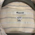 Madewell  Drapey Oversized Boyshirt in Stripe Ecru Relaxed Button Down size M Photo 2