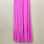 Saltwater Luxe ‎ Pink One Shoulder Satin Dotted Smocked Tiered Maxi Dress Size S Photo 9