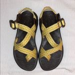Chaco Sandals with Patterned Yellow and Brown Straps Photo 1