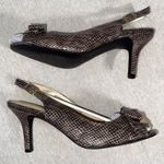 dressbarn | NIB Julia Peep Toe Slingback Heels | Size 7.5 Brown Photo 2