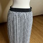 Rachel Zoe  Midi Skirt Womens Medium White Black Dotted Pleated Accordion Photo 2