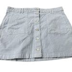 American Eagle Super High Rise A Line Corduroy Blue Button Skirt Size 16 Photo 0