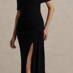 Club L  London Black Ruched Maxi Dress Photo 0