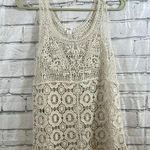 Xhilaration Women’s cream colored crochet tank top M Photo 0