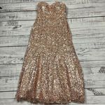 Azazie  rose gold sequin floor length dress Photo 1
