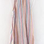 C&C California  Linen Halter Neck Mini Shift Dress Medium Pastel Stripe Beach Photo 5