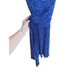 Leota Whimsical Belted Sleeveless Dress Large Blue Polka Dot Boho Coastal Event Photo 5