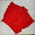 Fantastic Fawn  oversized red sequin ruffle detail shirt / blouse boho glam med Photo 6