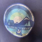 Life is Good Blue T Shirt Camping Mountains Sz Large V Neck Photo 4