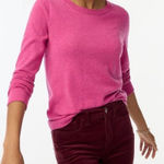 JCrew Factory Long Sleeve Hot Pink Lightweight Cotton Teddie Crew Neck Sweater M Size M Photo 0
