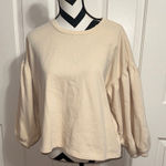 Marine layer  Cream Women's Puff Sleeve Sweatshirt Photo 0
