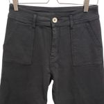 MIOU MUSE Black‎ Cropped Wide Leg Raw Hem Utility Style Pants Women's Black Size L Photo 4