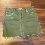 We The Free Free People Olive Distressed Denim Skirt Photo 1