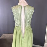 Women’s Green Full Length Sleeveless Chiffon Formal Dress Lace Bodice Size 6 NEW Photo 6