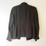 Eileen Fisher Jacket Black Stand Collar Shaped Open Front Blazer Sz 8P EUC Silk Photo 5