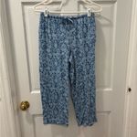 Ralph Lauren Lauren Black Label Short Sleeve Pajama Set Size Small Blue Floral Photo 3