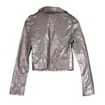 Material Girl Jacket Womens S Pink Metallic Faux Leather Crop Cybercore Photo 3