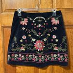 Harper Heritage  Lined Embroidered Navy Corduroy Skirt W/Zip & Hook/Eye /Med-EUC Photo 0