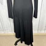 Fifteen Twenty  Black Knit Midi Asymmetrical Hem Dress Long Sleeve Sz M Photo 9