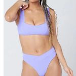 l*space 💕L*💕 Pointelle Rib Bikini Set ~ Gizelle Top + Desi Bottom ~ Purple XS NWT Photo 4