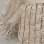 Sage the Label Crop Puff Sleeve Smocked Blouse Size Small Photo 6