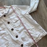 Nicole Miller  white linen‎ button down cropped utility jacket Photo 1