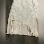 American Eagle High-Waisted Distressed Denim‎ Shorts in Cream White with Raw Hem Detail F4 Photo 2