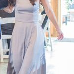 David's Bridal David’s Bridal crepe-back satin one-shoulder dress In Mercury Photo 3