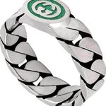 Gucci Sterling Silver Interlocking Curb Chain Ring Photo 1