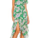 ASTR the Label Santorini One Shoulder Dress in Green Lilac Floral Size Medium Photo 0