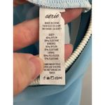 Aerie  One Piece Full Coverage Swimsuit XL Blue White Cut Out Lined Beach‎ -B15 Photo 4