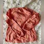 Gap  xs-s light orange pink long sleeve puff bell sleeve paisley floral blouse Photo 3